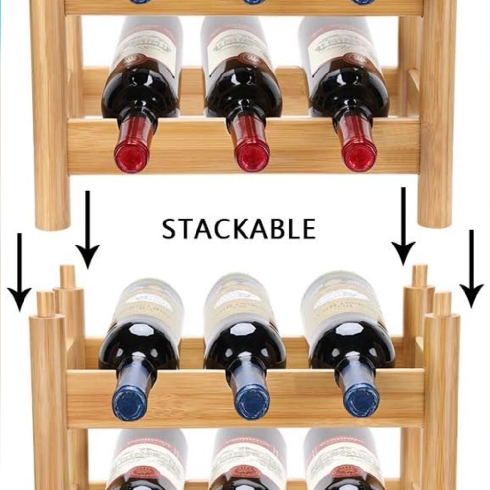 Stackable Bamboo Wine Rack - Picture 3 of 6